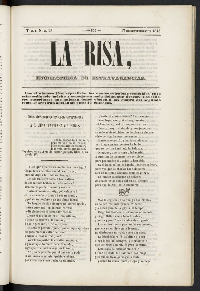 Miniatura de La risa: enciclopedia de estravagancias del 17 de septiembre de 1843, nº 23