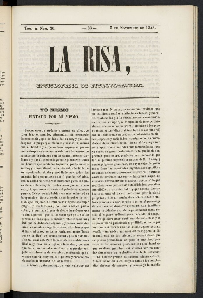 Miniatura de La risa: enciclopedia de estravagancias del 5 de noviembre de 1843, nº 30