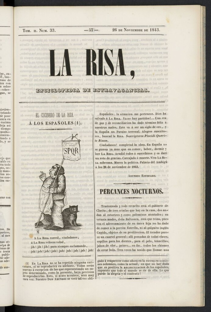 Miniatura de La risa: enciclopedia de estravagancias del 26 de noviembre de 1843, nº 33