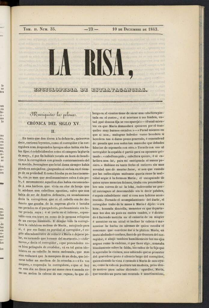 Miniatura de La risa: enciclopedia de estravagancias del 10 de diciembre de 1843, nº 35