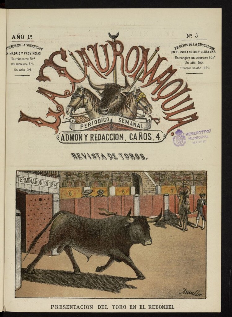 Miniatura de La Tauromaquia: periódico semanal del 3 de mayo de 1880, nº 5