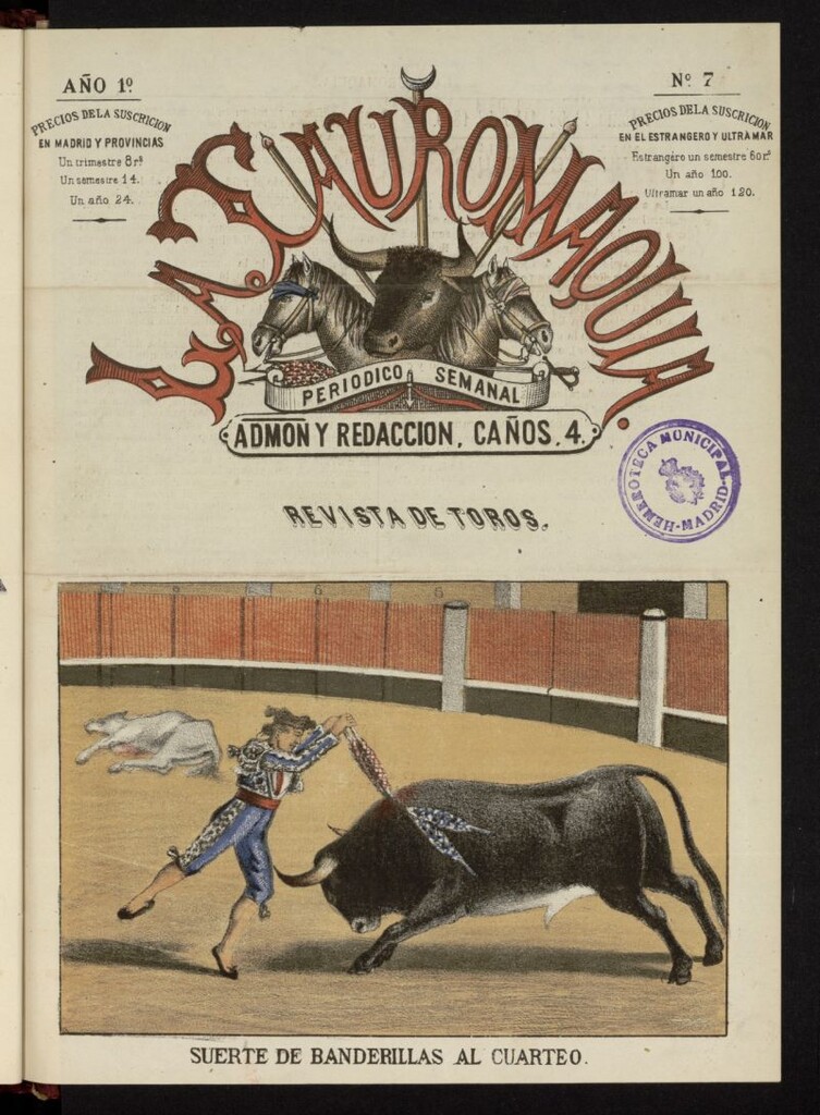 Miniatura de La Tauromaquia: periódico semanal del 18 de mayo de 1880, nº 7