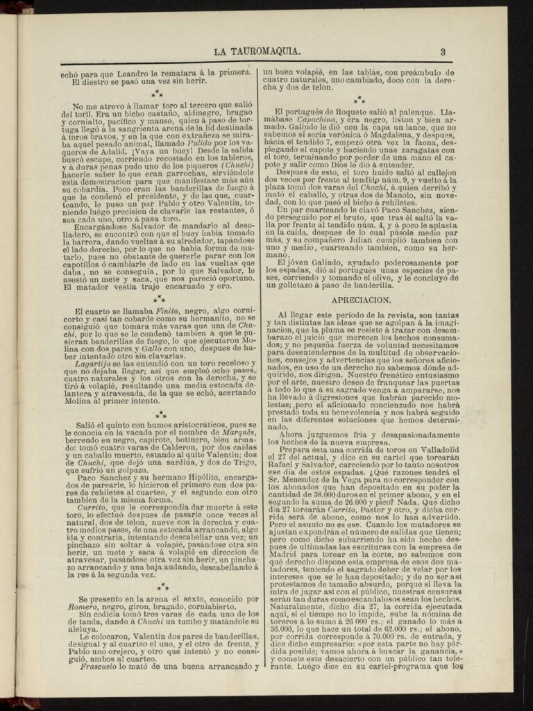Miniatura de La Tauromaquia: periódico semanal del 21 de junio de 1880, nº 12