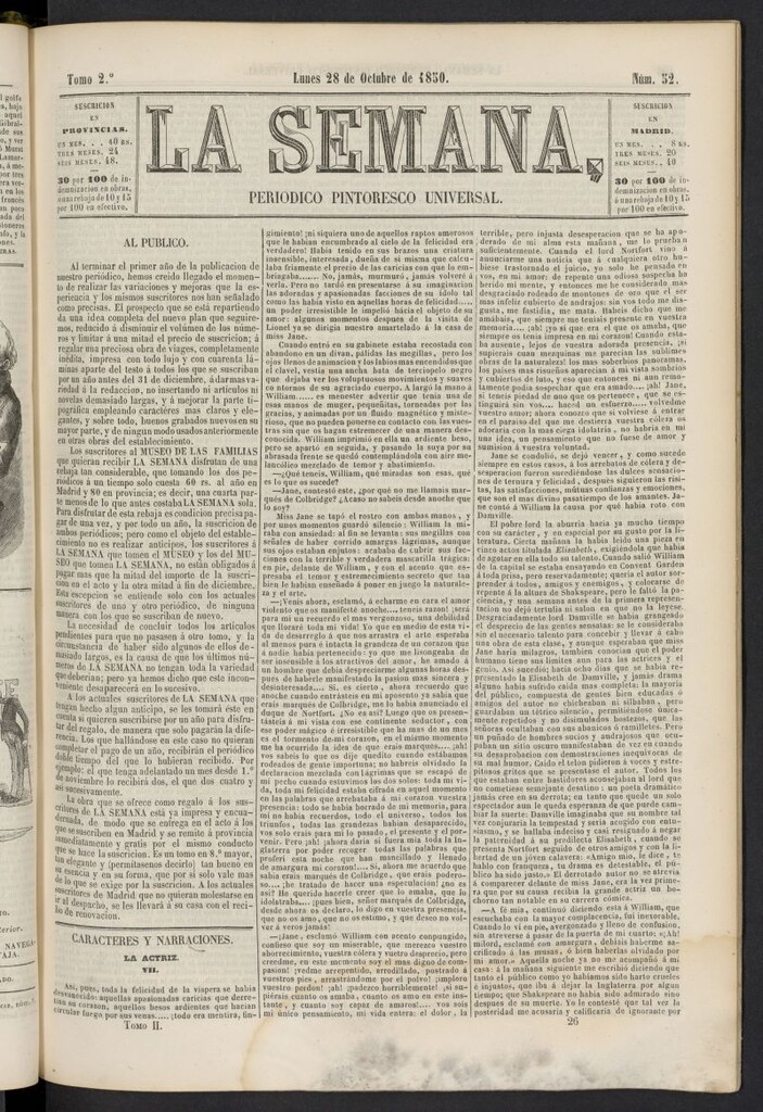 Miniatura de La Semana: periódico pintoresco universal del 28 de octubre de 1850, nº 52