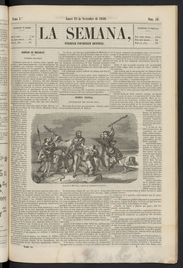 Miniatura de La Semana: periódico pintoresco universal del 25 de noviembre de 1850, nº 56