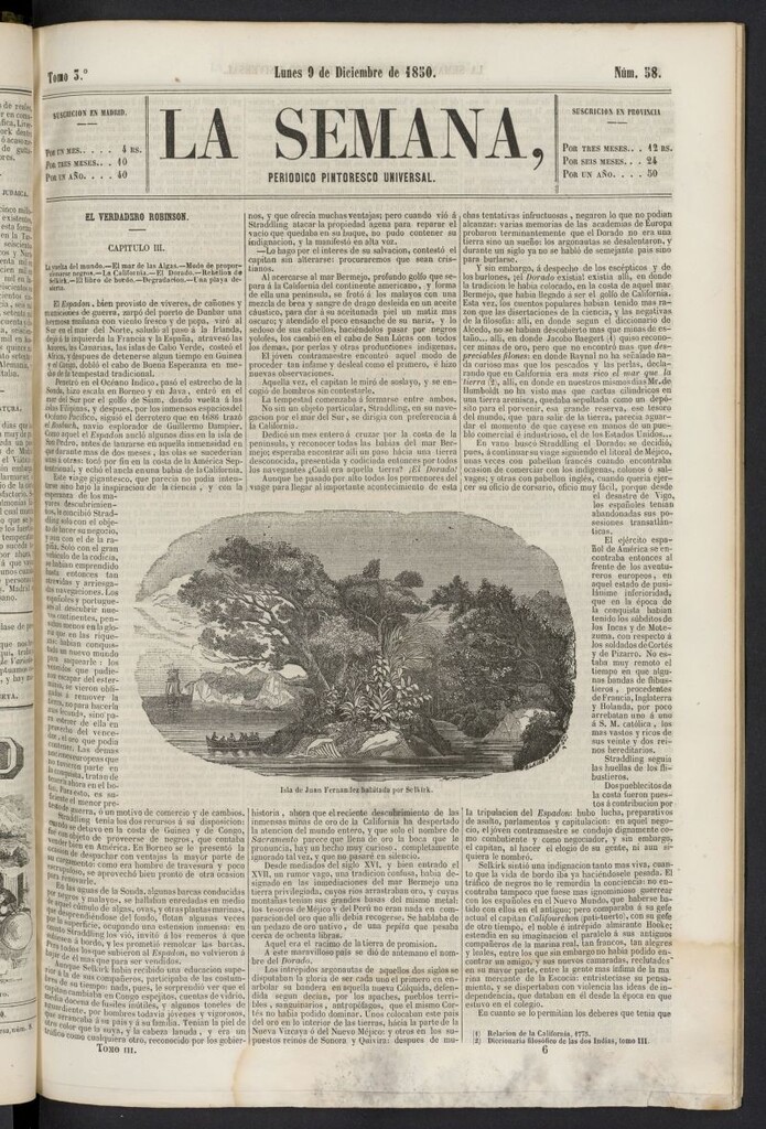 Miniatura de La Semana: periódico pintoresco universal del 9 de diciembre de 1850, nº 58