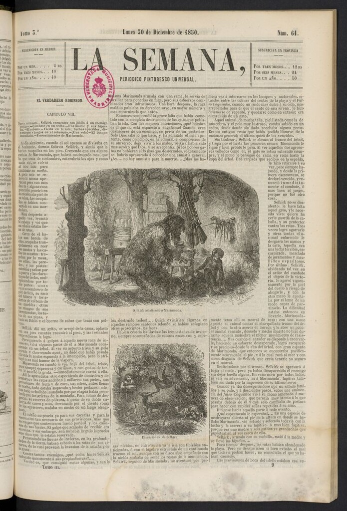 Miniatura de La Semana: periódico pintoresco universal del 30 de diciembre de 1850, nº 61