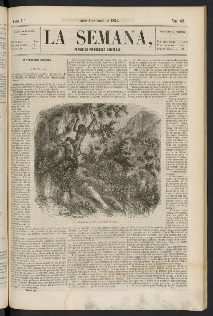 Miniatura de La Semana: periódico pintoresco universal del 6 de enero de 1851, nº 62
