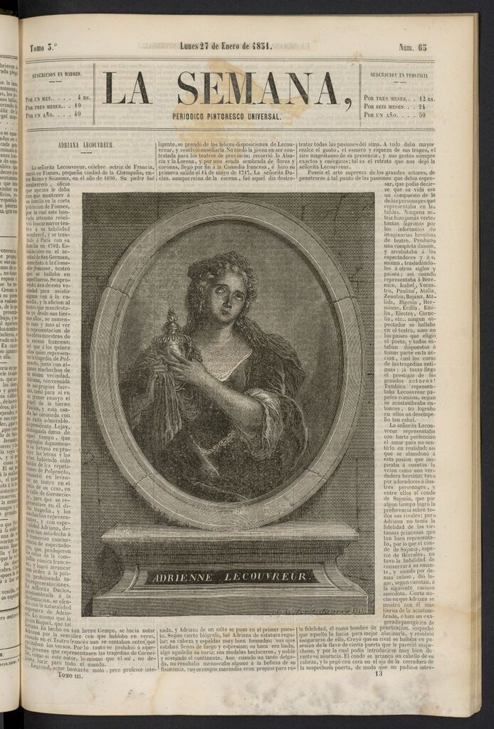 Miniatura de La Semana: periódico pintoresco universal del 27 de enero de 1851, nº 65