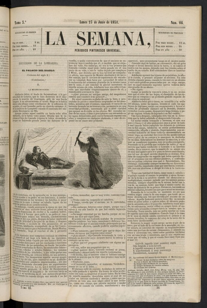 Miniatura de La Semana: periódico pintoresco universal del 23 de junio de 1851, nº 86
