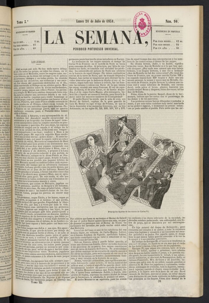 Miniatura de La Semana: periódico pintoresco universal del 21 de julio de 1851, nº 90