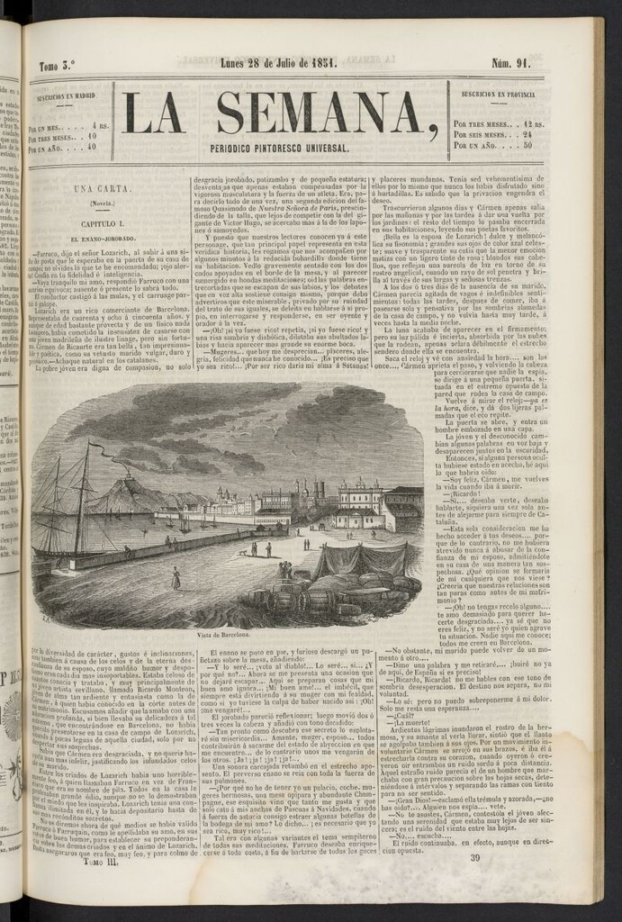 Miniatura de La Semana: periódico pintoresco universal del 28 de julio de 1851, nº 91
