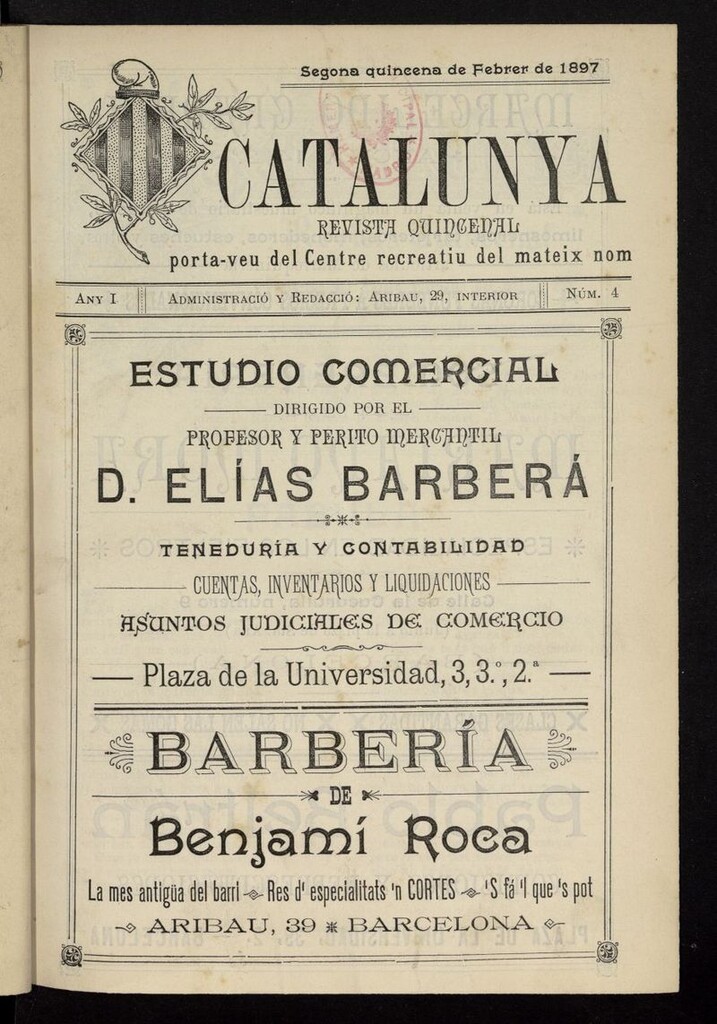 Miniatura de Catalunya (Barcelona, 1897) de la segunda quincena de 1897