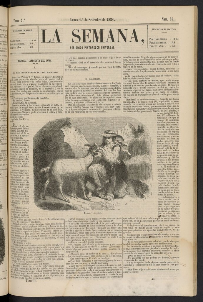 Miniatura de La Semana: periódico pintoresco universal del 1 de septiembre de 1851, nº 96