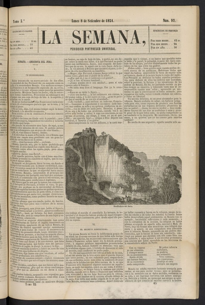 Miniatura de La Semana: periódico pintoresco universal del 8 de septiembre de 1851, nº 97