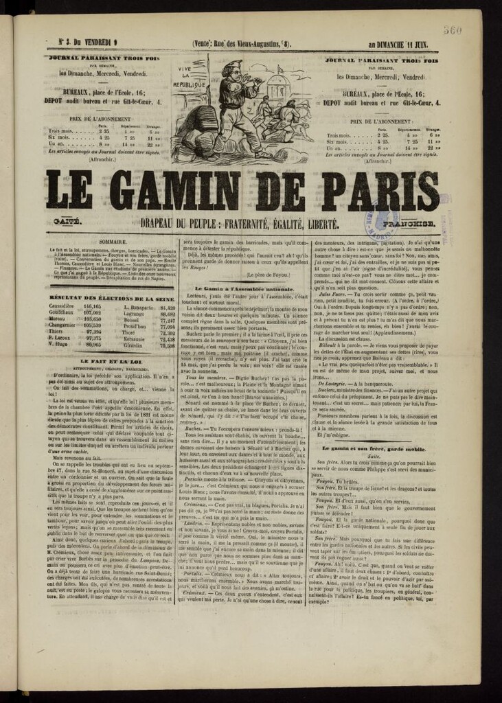 Miniatura de Le Gamin de Paris: drapeau du peuple del 9 de junio de 1848, nº 3