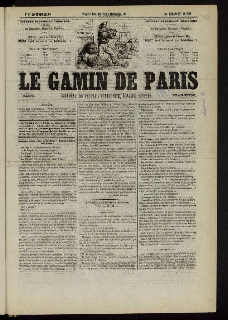 Miniatura de Le Gamin de Paris: drapeau du peuple del 16 de junio de 1848, nº 6