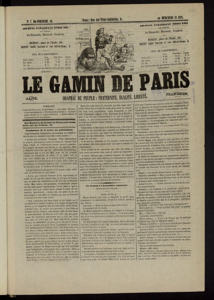 Miniatura de Le Gamin de Paris: drapeau du peuple del 18 de junio de 1848, nº 7
