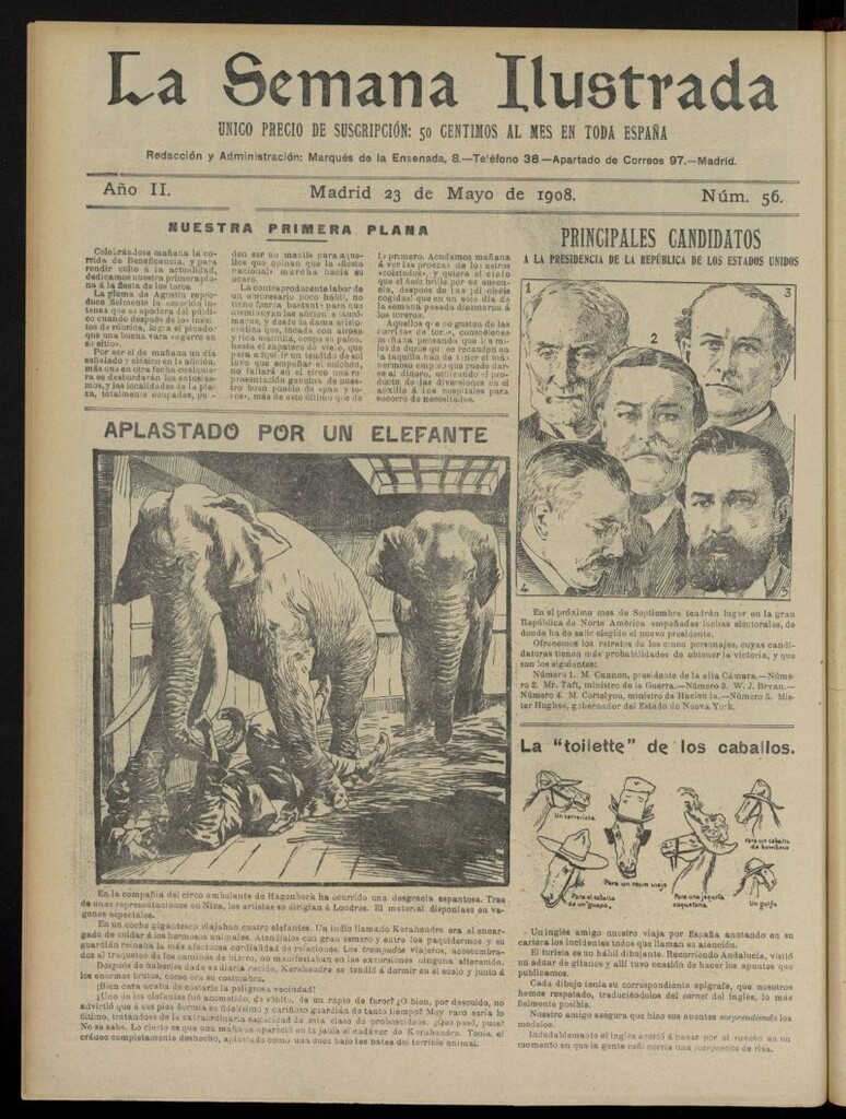 Miniatura de La Semana Ilustrada del 23 de mayo de 1908, nº 56