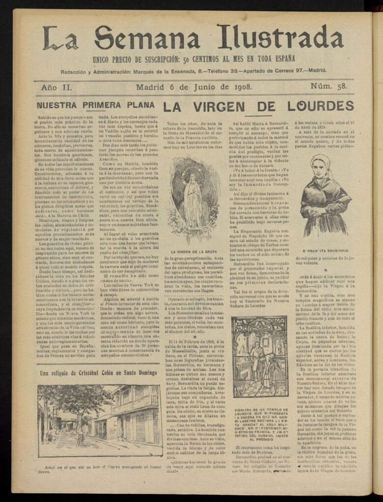 Miniatura de La Semana Ilustrada del 6 de junio de 1908, nº 58