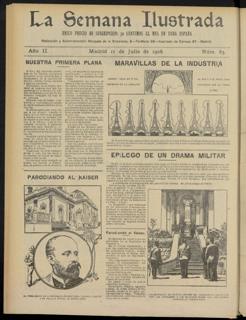 Miniatura de La Semana Ilustrada del 11 de julio de 1908, nº 63