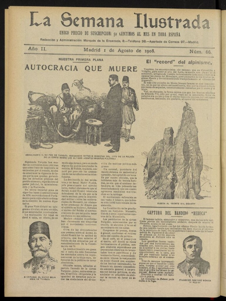Miniatura de La Semana Ilustrada del 1 de agosto de 1908, nº 66