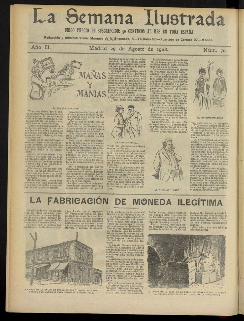 Miniatura de La Semana Ilustrada del 29 de agosto de 1908, nº 70