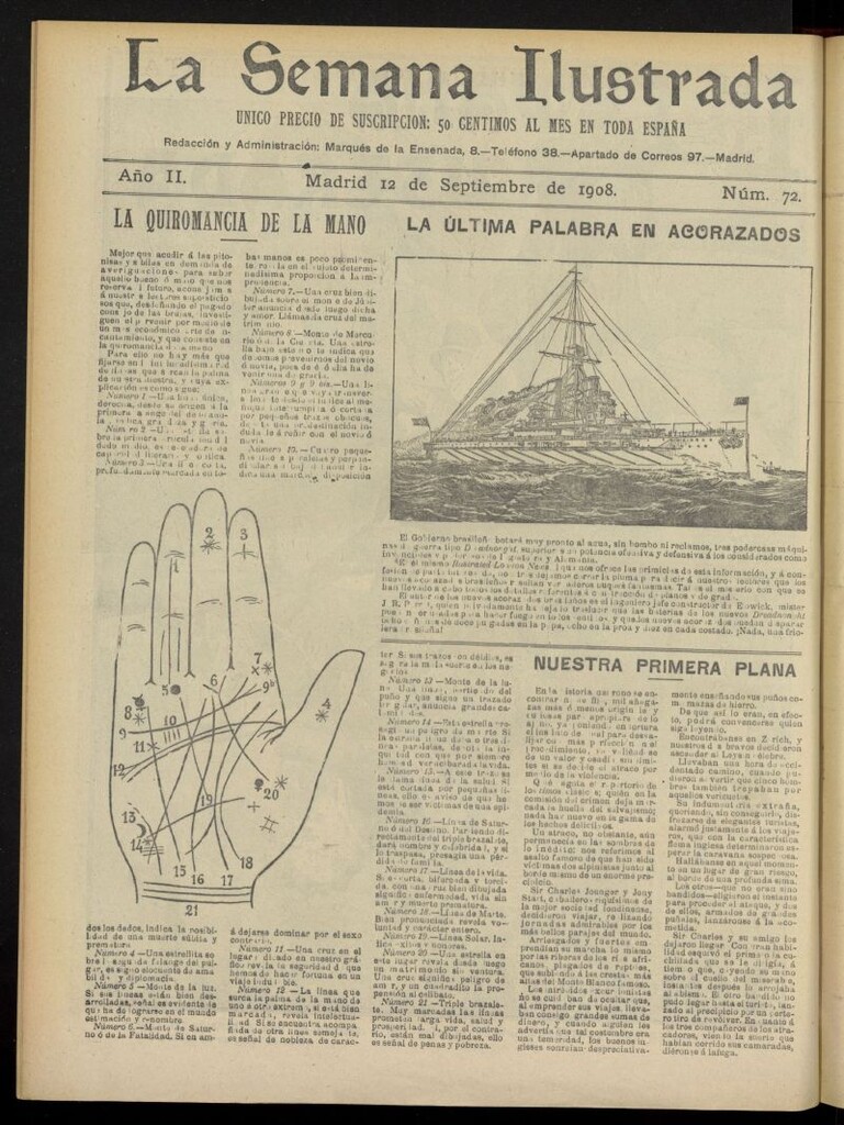 Miniatura de La Semana Ilustrada del 12 de septiembre de 1908, nº 72
