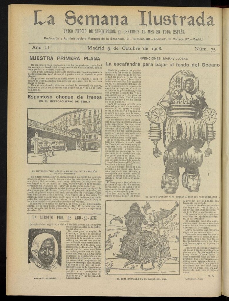 Miniatura de La Semana Ilustrada del 3 de octubre de 1908, nº 75