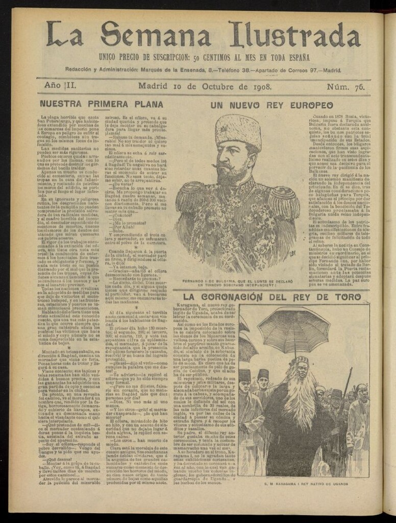Miniatura de La Semana Ilustrada del 10 de octubre de 1908, nº 76