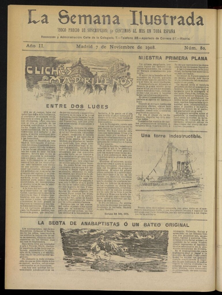 Miniatura de La Semana Ilustrada del 7 de noviembre de 1908, nº 80