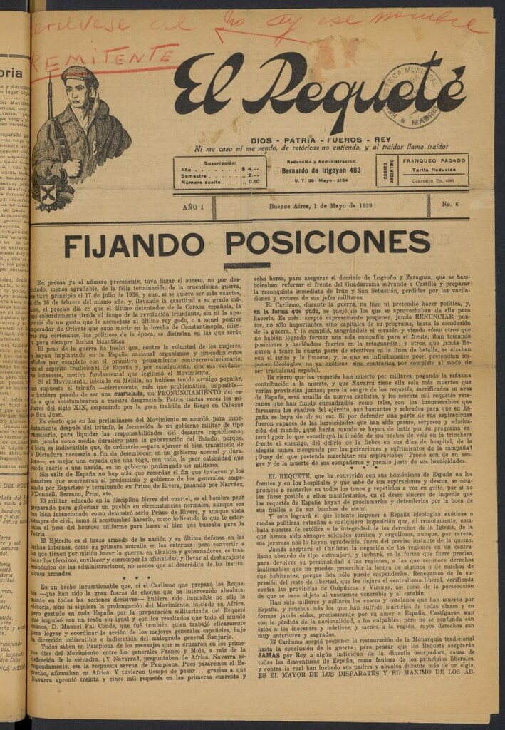 Miniatura de El Requeté del 1 de mayo de 1939