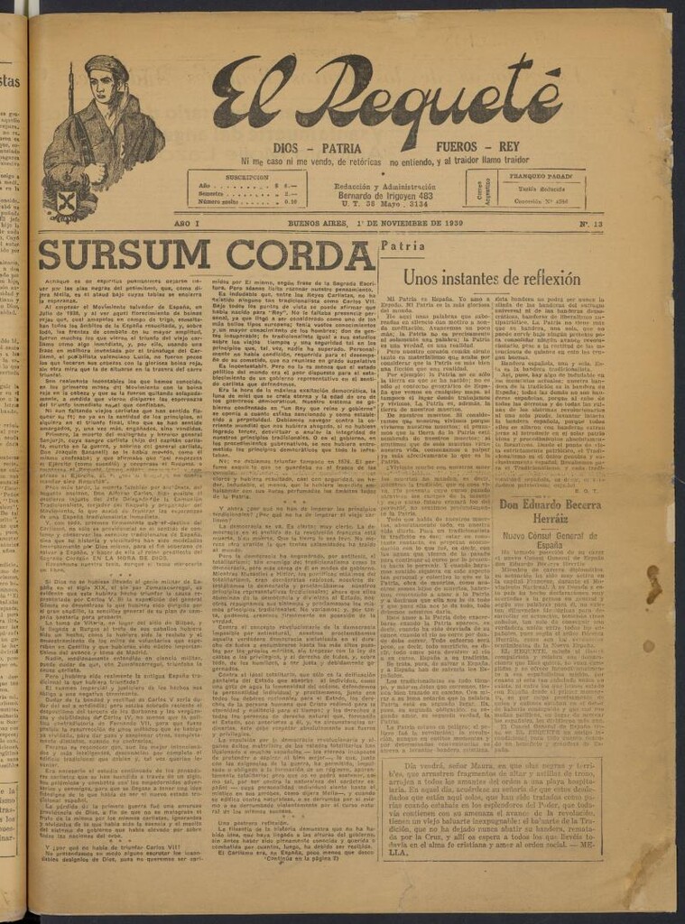 Miniatura de El Requeté del 1 de noviembre de 1939