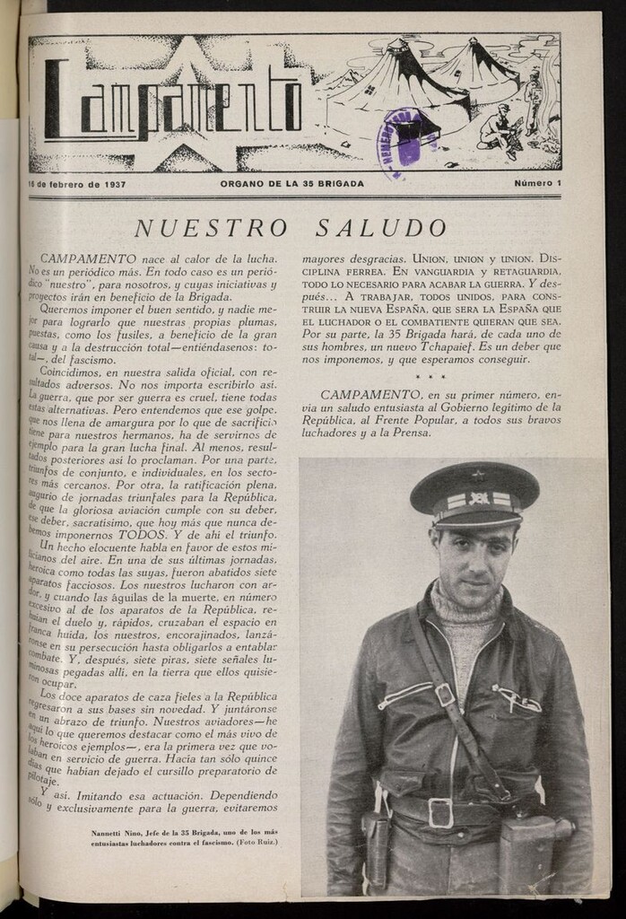 Miniatura de Campamento: Organo de la 35 Brigada del 16 de febrero de 1937