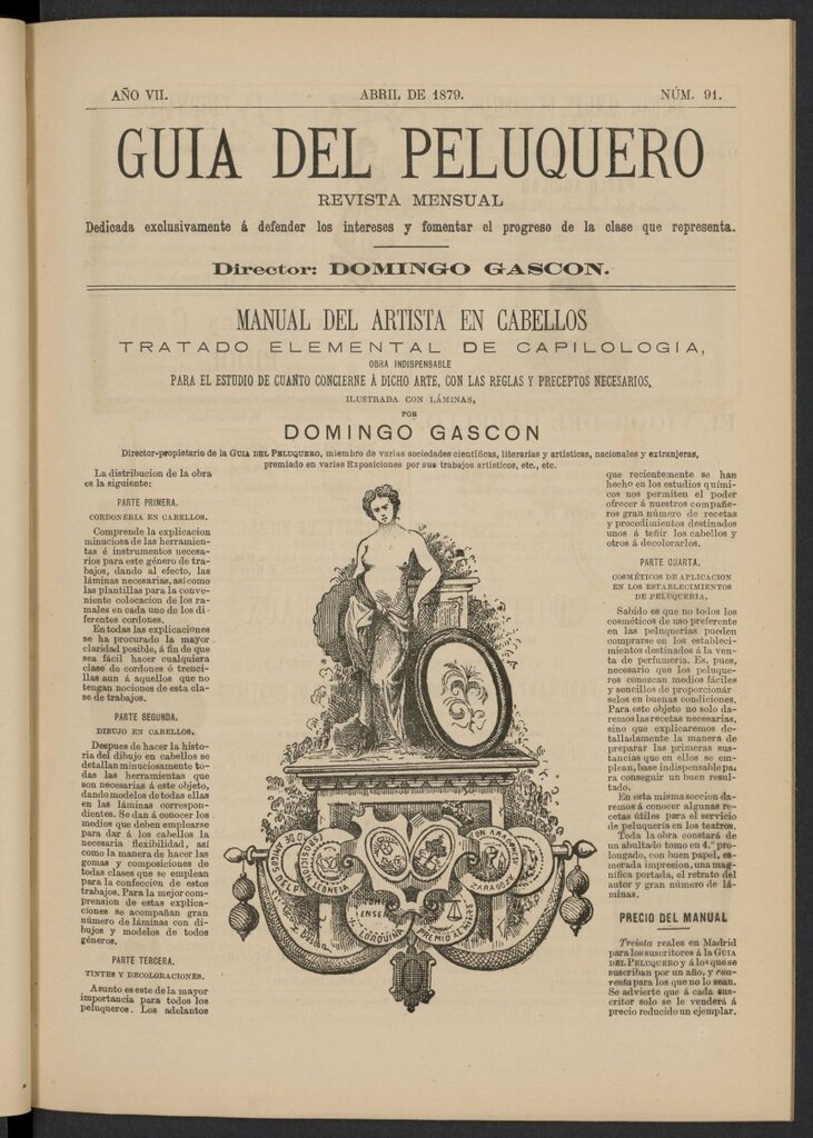 Miniatura de Guía del Peluquero y Barbero de abril de 1879, nº 91