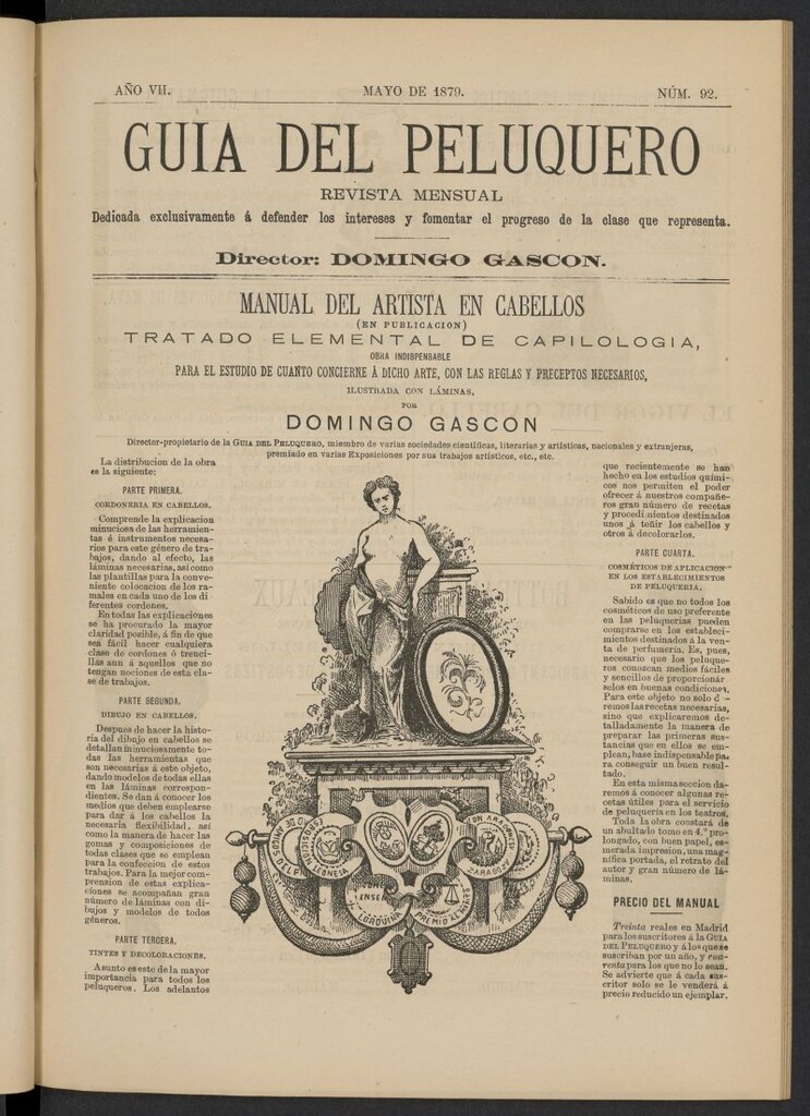 Miniatura de Guía del Peluquero y Barbero de mayo de 1879, nº 92