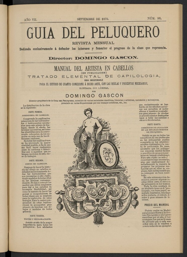 Miniatura de Guía del Peluquero y Barbero de septiembre de 1879, nº 96