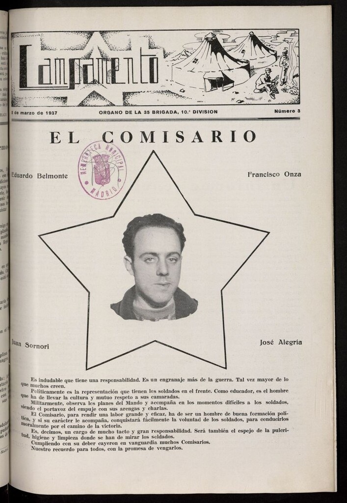 Miniatura de Campamento: Organo de la 35 Brigada del 2 de marzo de 1937