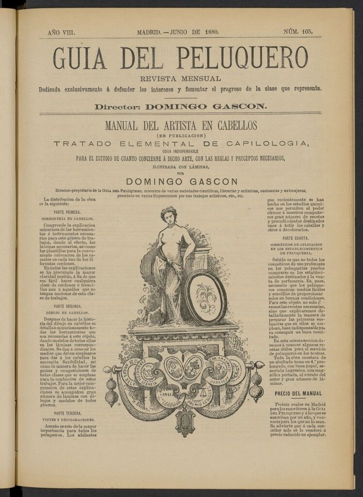Miniatura de Guía del Peluquero y Barbero de junio de 1880, nº 105