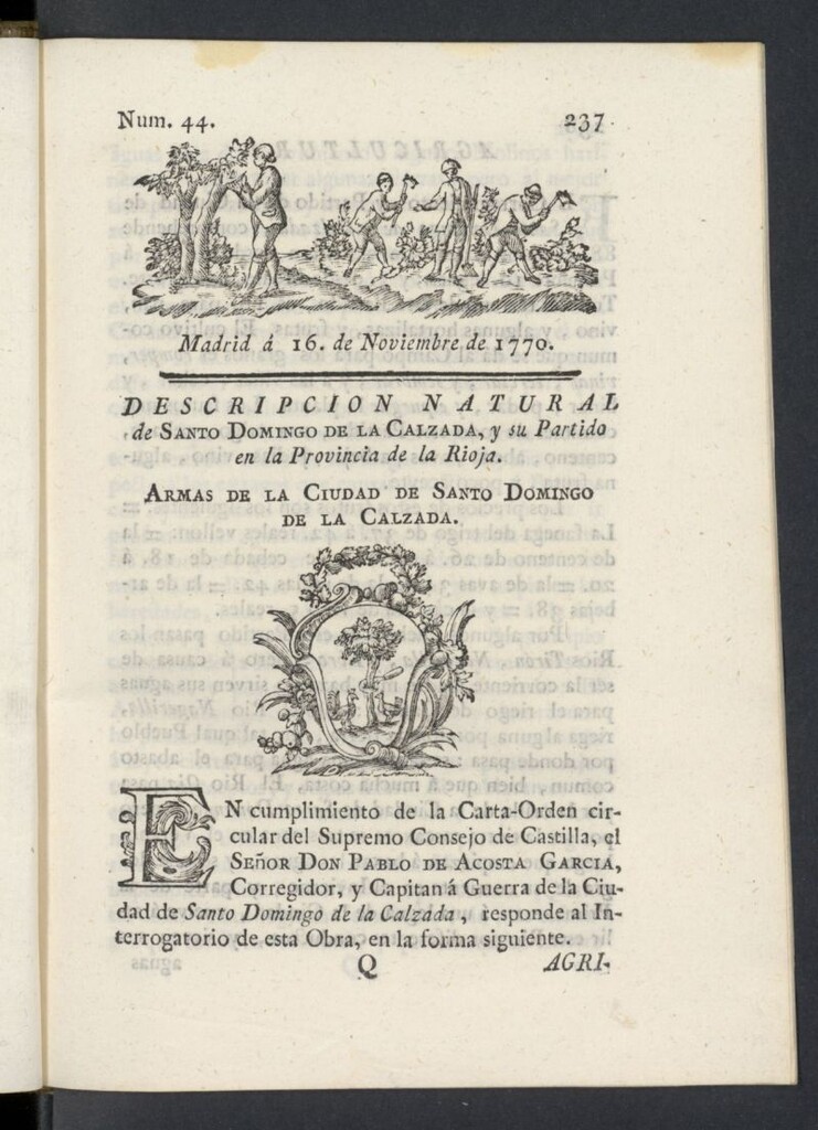 Miniatura de Correo General de España del 16 de noviembre de 1770, nº 44