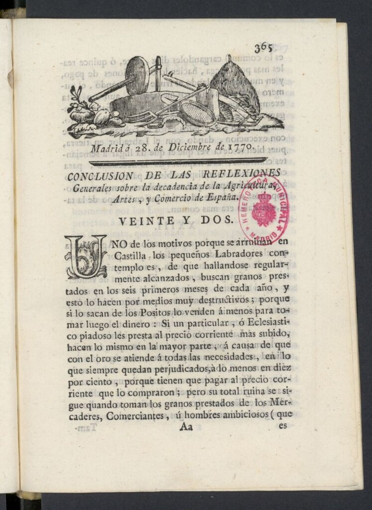 Miniatura de Correo General de España del 28 de diciembre de 1770, nº 52