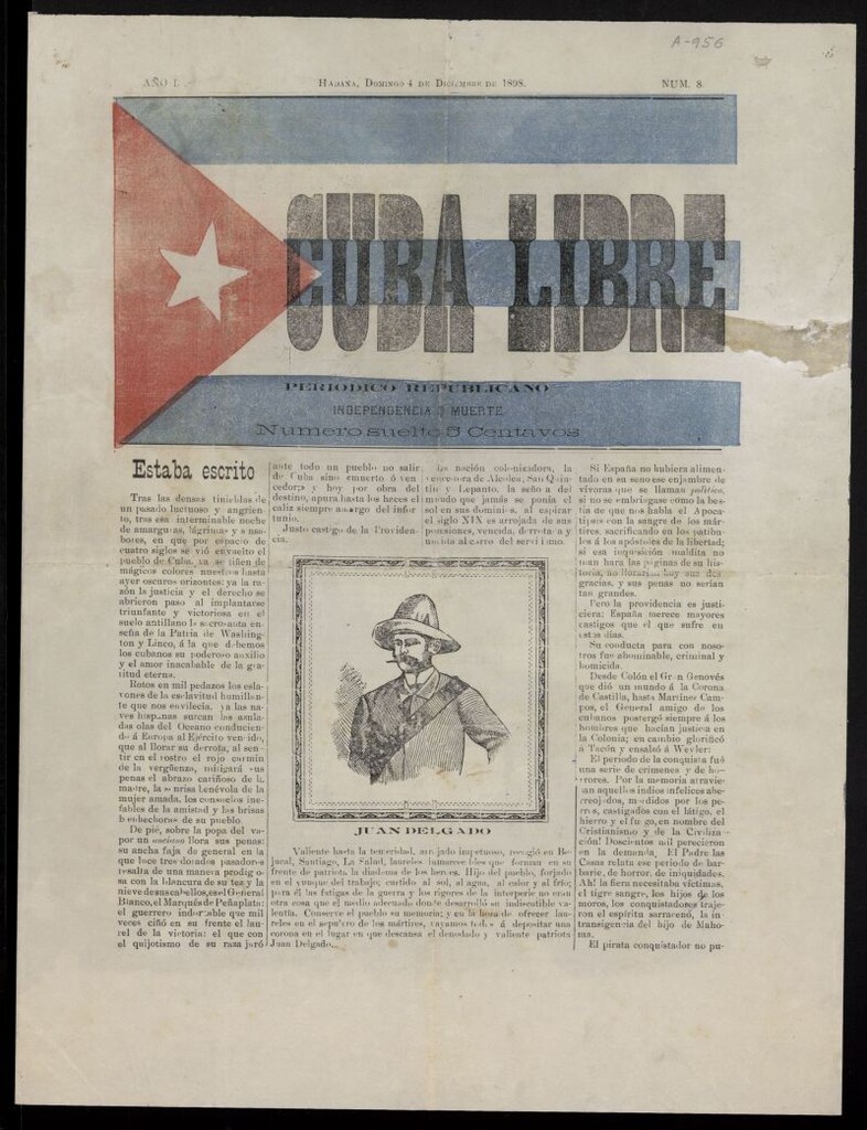 Miniatura de Cuba Libre: Periódico Republicano del 4 de diciembre de 1898