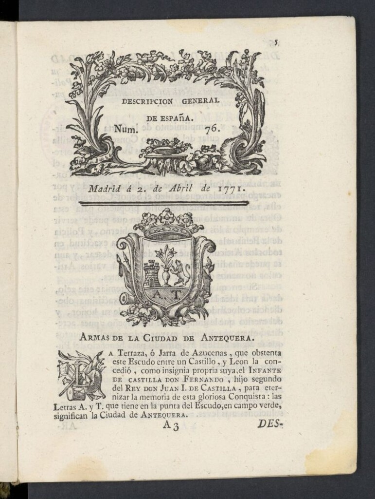 Miniatura de Correo General de España del 2 de abril de 1771, nº 76