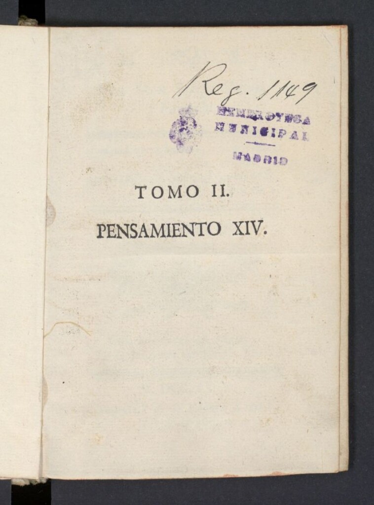 Miniatura de El Pensador 1762, pensamiento XIV
