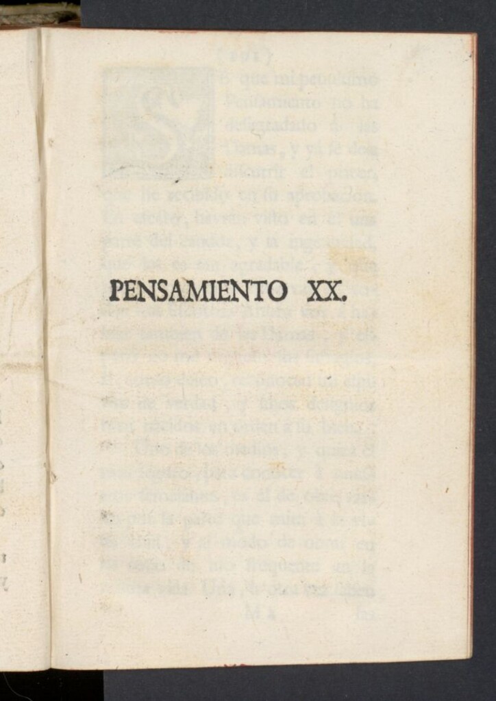 Miniatura de El Pensador 1762, pensamiento XX
