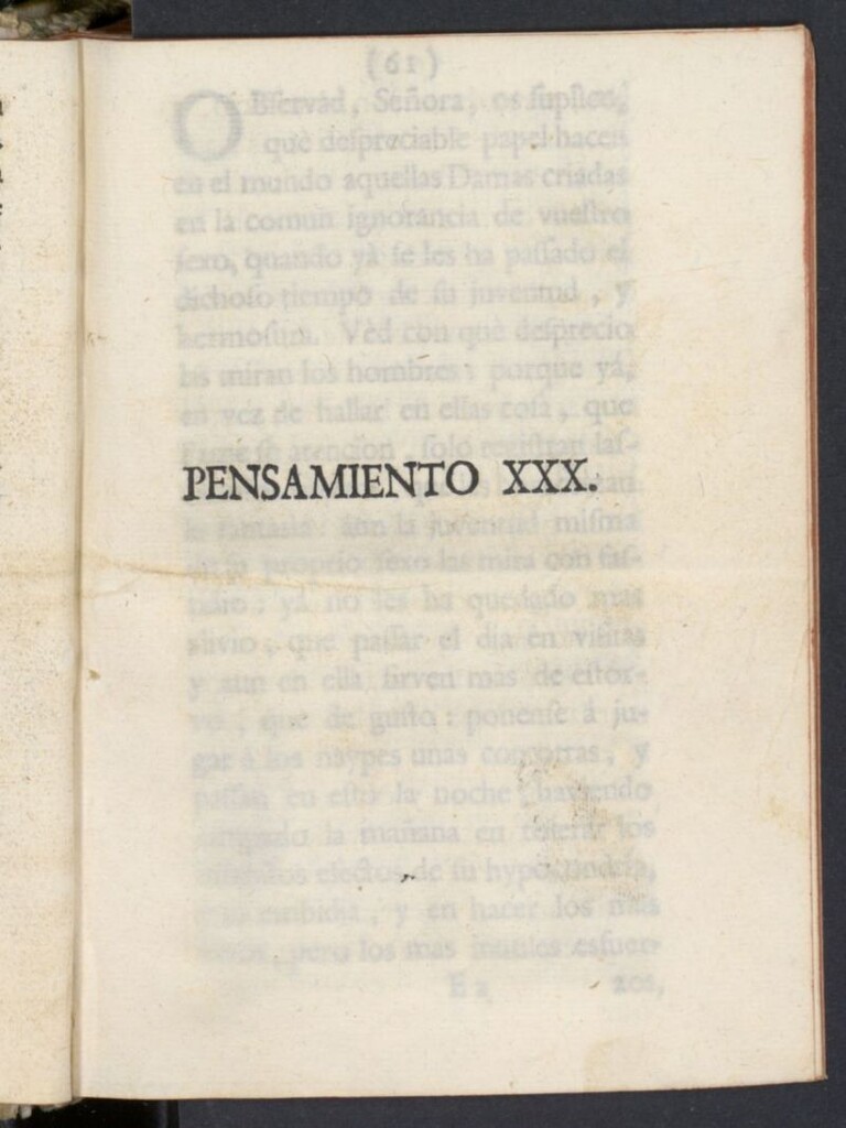 Miniatura de El Pensador 1763, pensamiento XXX