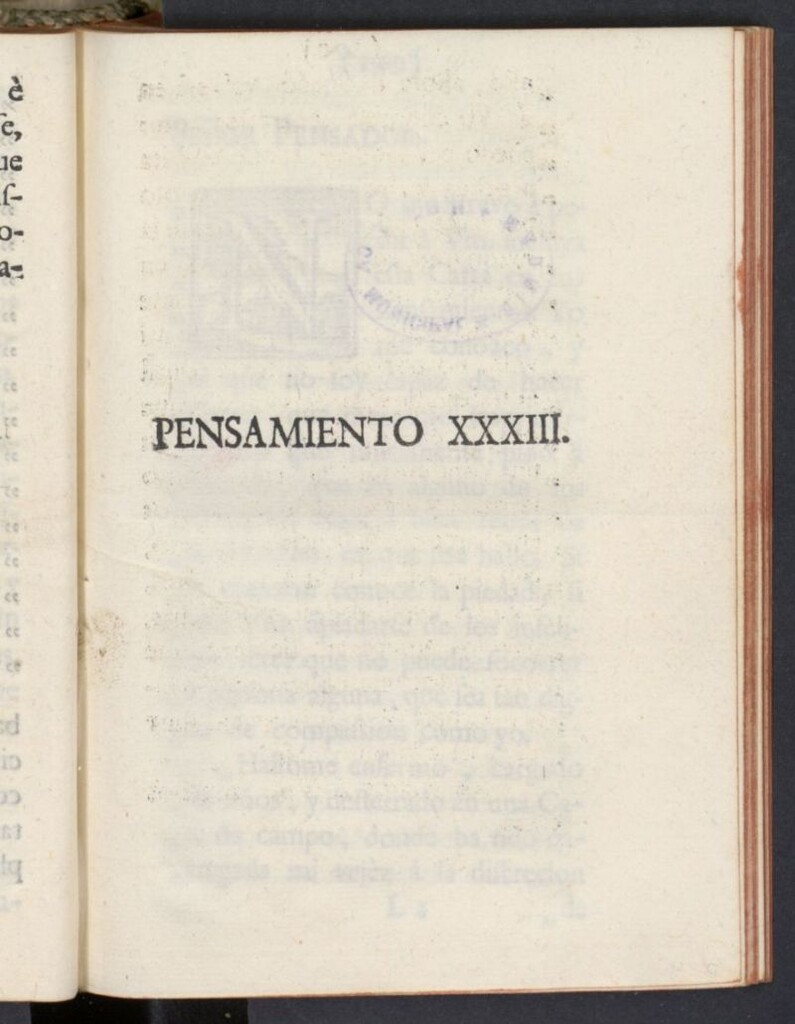 Miniatura de El Pensador 1763, pensamiento XXXIII