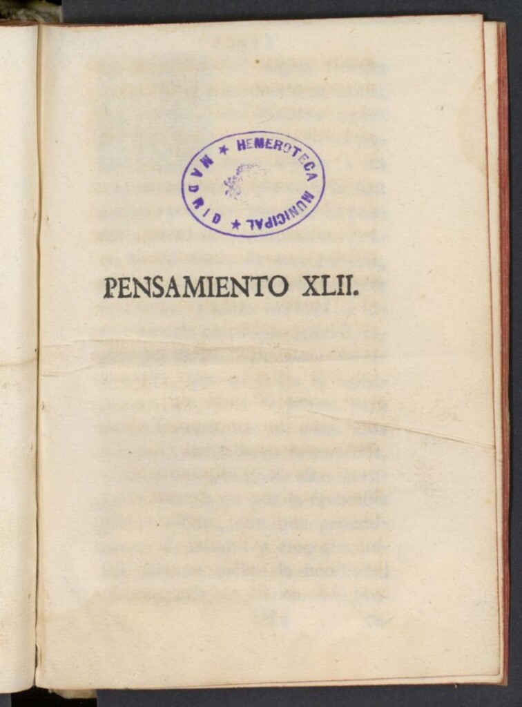 Miniatura de El Pensador 1763, pensamiento XLII