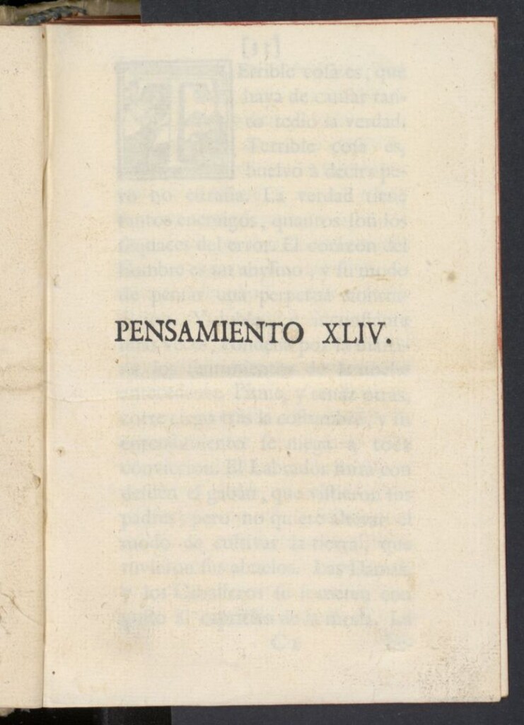 Miniatura de El Pensador 1763, pensamiento XLIV