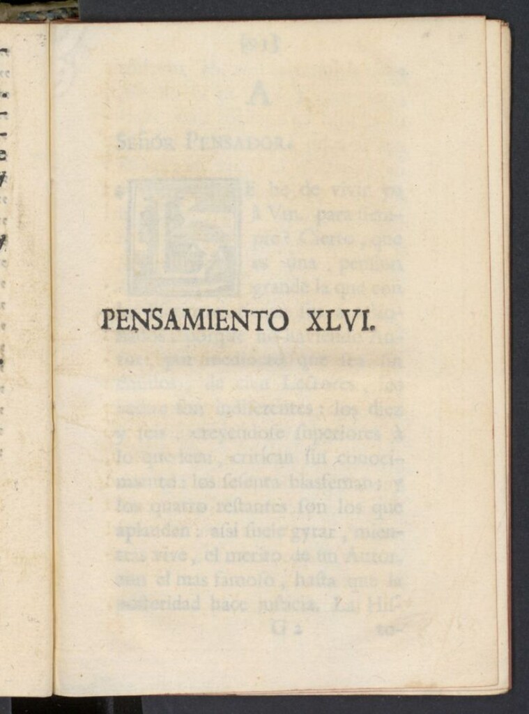 Miniatura de El Pensador 1763, pensamiento XLVI